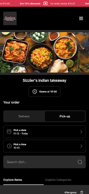 Sizzler's Indian Takeaway Screenshot 1