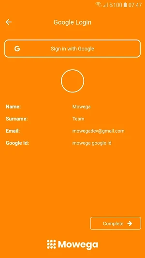 mowSocial - Login App Screenshot 2