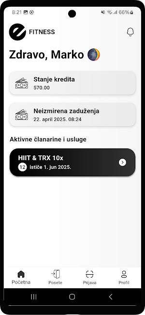 E Fitness Screenshot 1