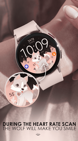 Cute Wolf digital watch face Screenshot 0