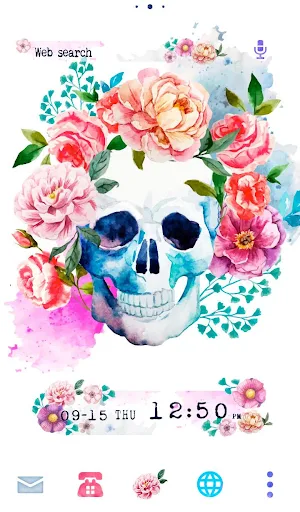 Skull Flowers Theme +HOME Screenshot 0