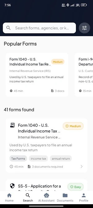 US Forms Screenshot 1