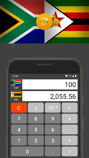 Zimbabwe Dollar/S. Africa Rand Screenshot 1