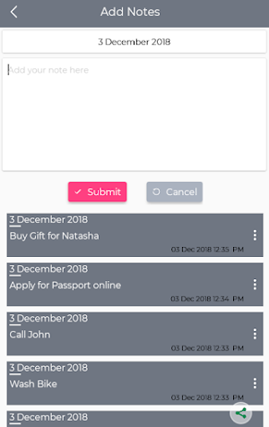 Calendar Notes - Multiple Note Screenshot 1