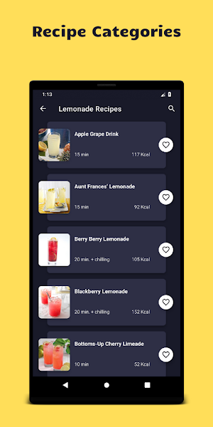 Lemonade: Lemon Juice, Lemon Soda Mixed Recipes Screenshot 1