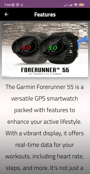 garmin forerunner 55 guide Screenshot 1