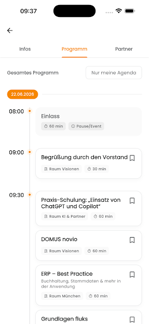 DOMUS Events Screenshot 2