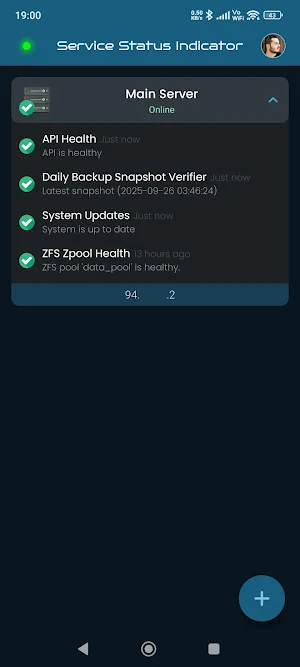 Service Status Indicator Screenshot 2