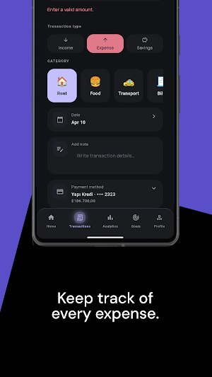 Monetra -  Budget Tracking Screenshot 1