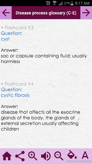 Disease process glossary Notes Screenshot 1