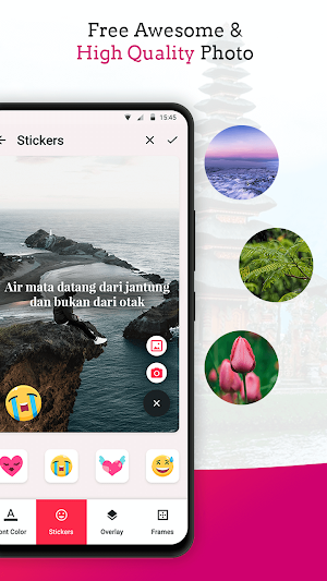 Write Indonesian Text on photo Screenshot 2