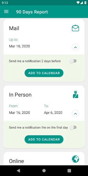 90 Days Report Calculator Screenshot 3