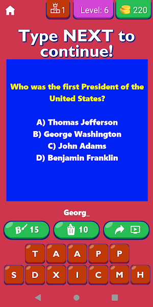 History Quiz Game Screenshot 0