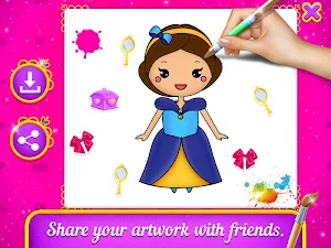 Princess Coloring Book & Drawing Book For Kids Screenshot 3