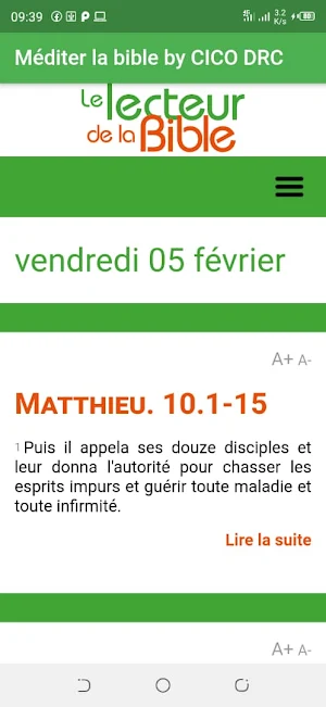 Lecteur de la Bible Screenshot 0