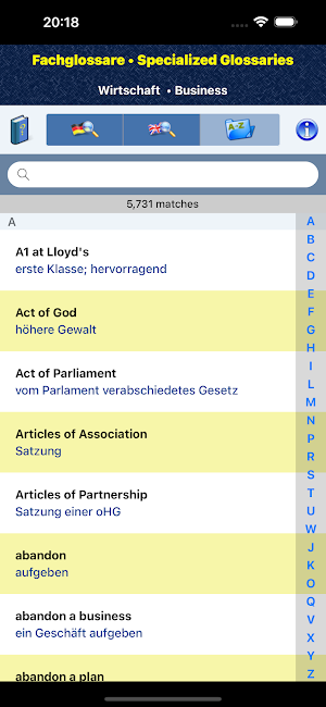 Specialized Glossaries Screenshot 1