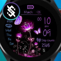BFF9-Neon Art Flower Pink