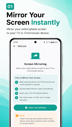 WeCast:TV Cast & Screen Mirror Screenshot 0