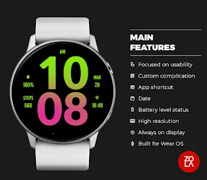 Big Green Pink Watch Face Screenshot 1