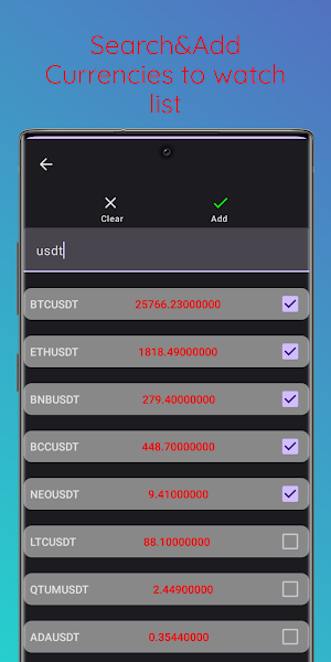 Live Crypto Price Widget Screenshot 3
