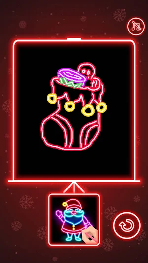 Glow Xmas: Santa Sketch Art Screenshot 2