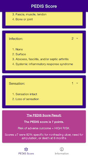 PEDIS Score Diabetes App - Diabetic Foot Ulcer Screenshot 1