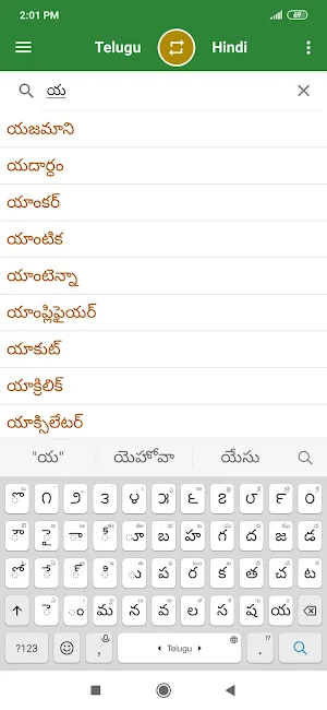 Telugu Hindi Dictionary Screenshot 1