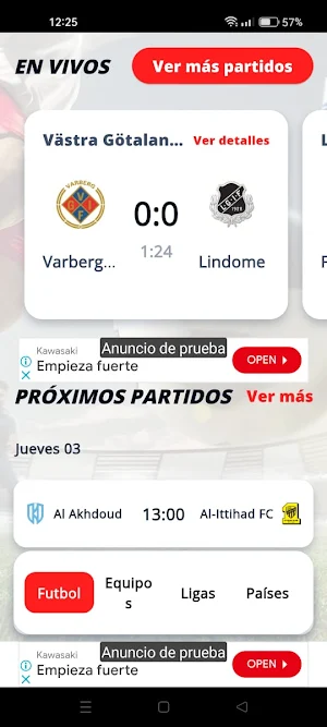 Partidos En Vivo Resultados Screenshot 2