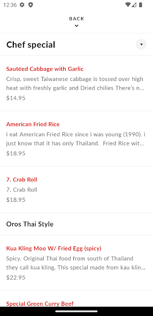 Oros Thai Restaurant Screenshot 2