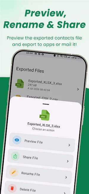 Contacts to XLSX - Excel Sheet Screenshot 2
