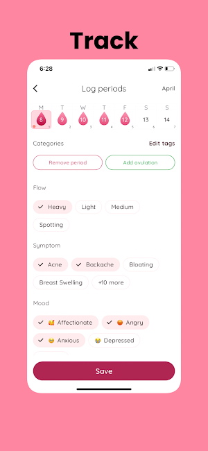 Life: Period Tracker Calendar Screenshot 1