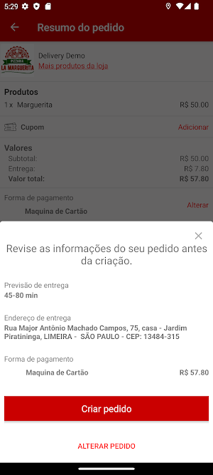 Limeira Food Screenshot 1