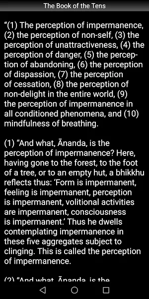 The Book of the Tens Sutta Screenshot 2