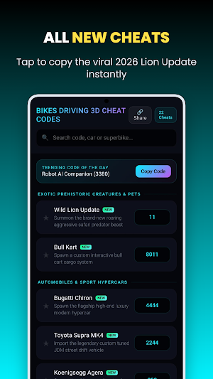 Bikes Driving 3D Cheat Codes Screenshot 1