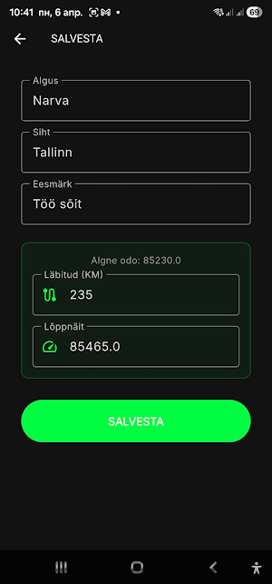 Inexis Sõidupäevik Screenshot 3