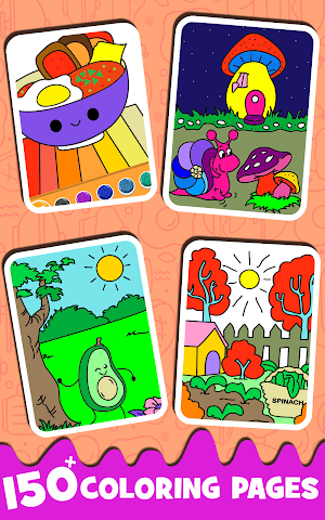 Fruits Coloring book & Food Drawing book Kids Free Screenshot 1