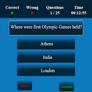 Olympics MCQ Screenshot 1