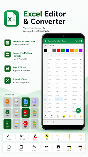 Excel Editor : XLS To PDF Screenshot 0