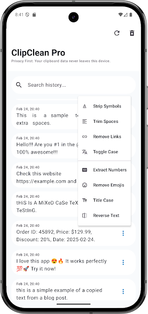 ClipClean Pro: Text Cleaner Screenshot 0