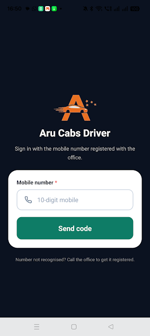 Aru Cabs Driver App Screenshot 0