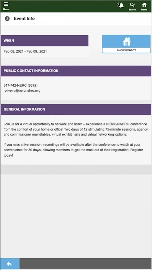 NERC/NAHRO Screenshot 2