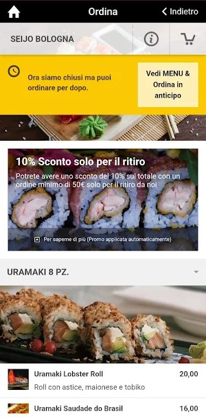 Seijo Japanese Restaurant APP Screenshot 1