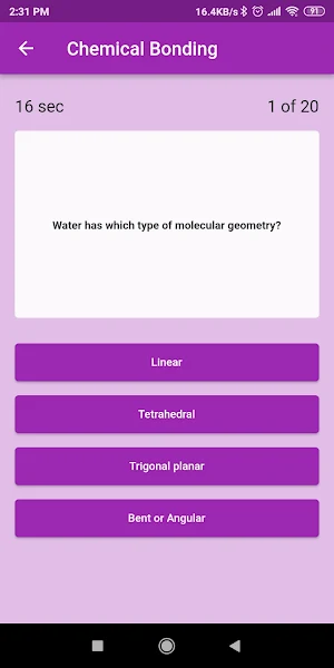Chemistry Quiz Screenshot 1