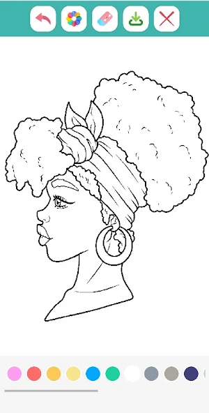 Black African Girl Coloring Screenshot 2