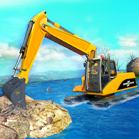 Amphibious Excavator Crane: Construction Simulator