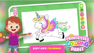 Princesses Coloring Paint Game Screenshot 2
