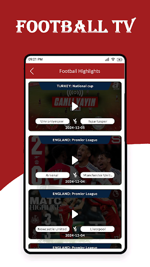 Live Football TV HD: Streaming Screenshot 1