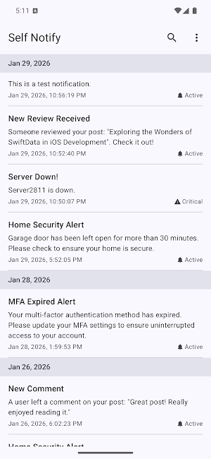 Self Notify Screenshot 0
