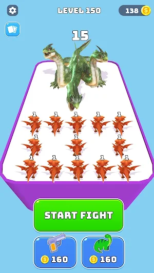 Dinosaurs Battle - Merge 3D Screenshot 1