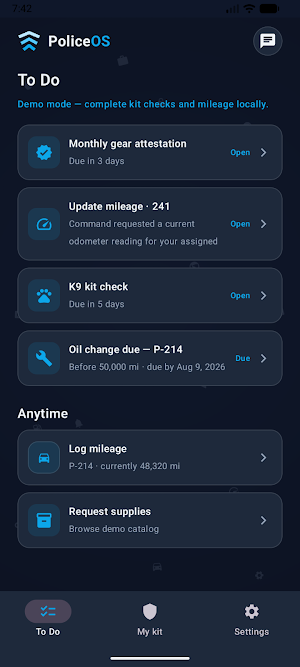 PoliceOS Mobile Screenshot 2